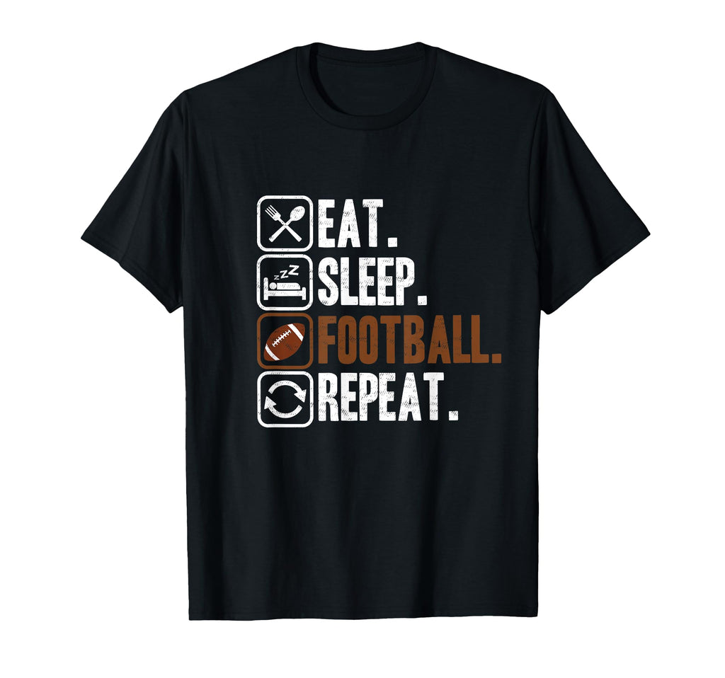 Eat Sleep Football Repeat Sport T-Shirt - Unique Graphic for Adults