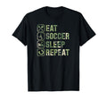 Eat Soccer Sleep Repeat Simple Basic T-Shirt - Graphic Print for Adults