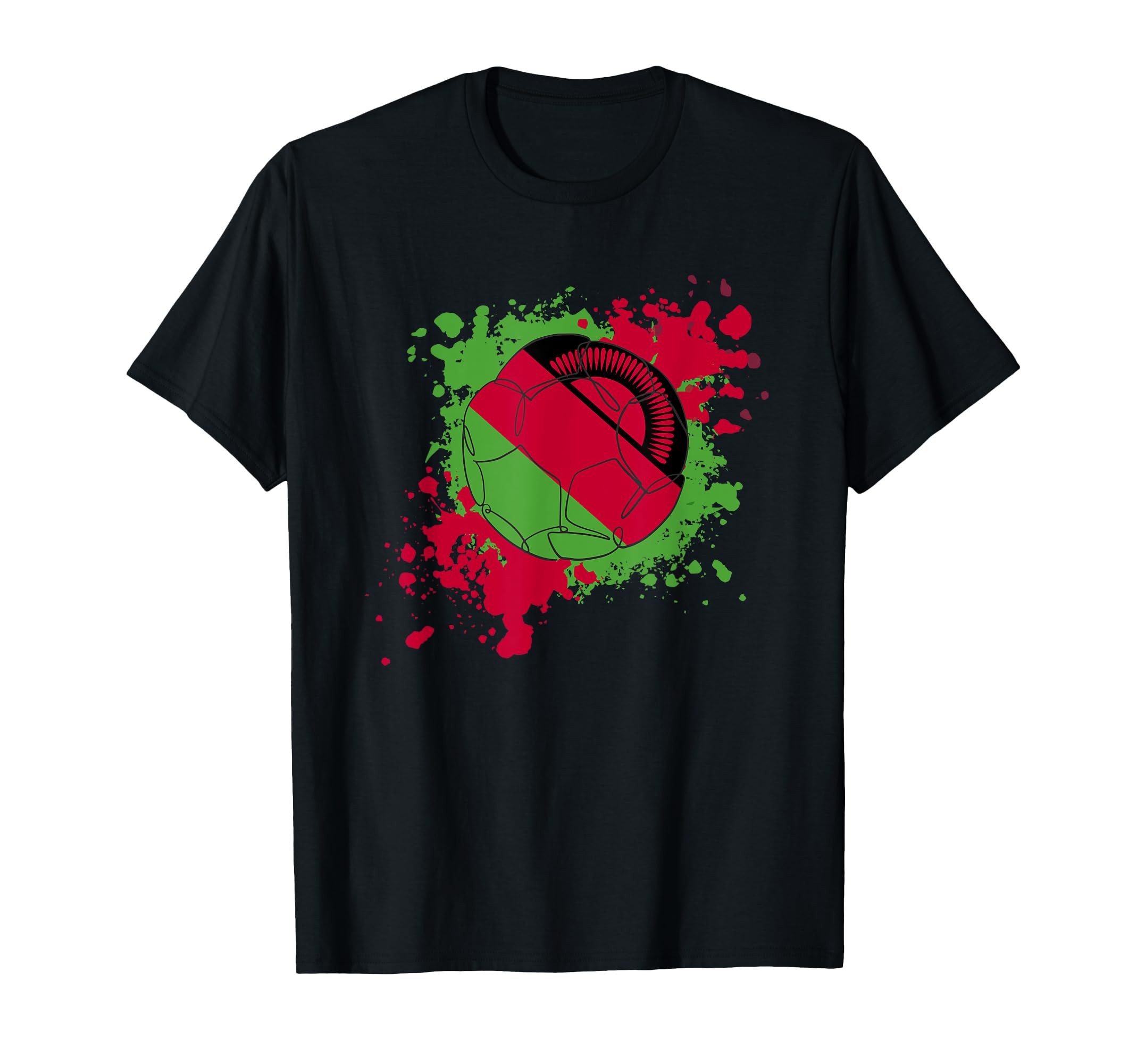Soccer Ball Flag Malawi T-Shirt - Aesthetic Graphic Unisex