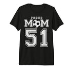 Number 51 Custom Proud Soccer T-Shirt - Fun Novelty Design for Adults