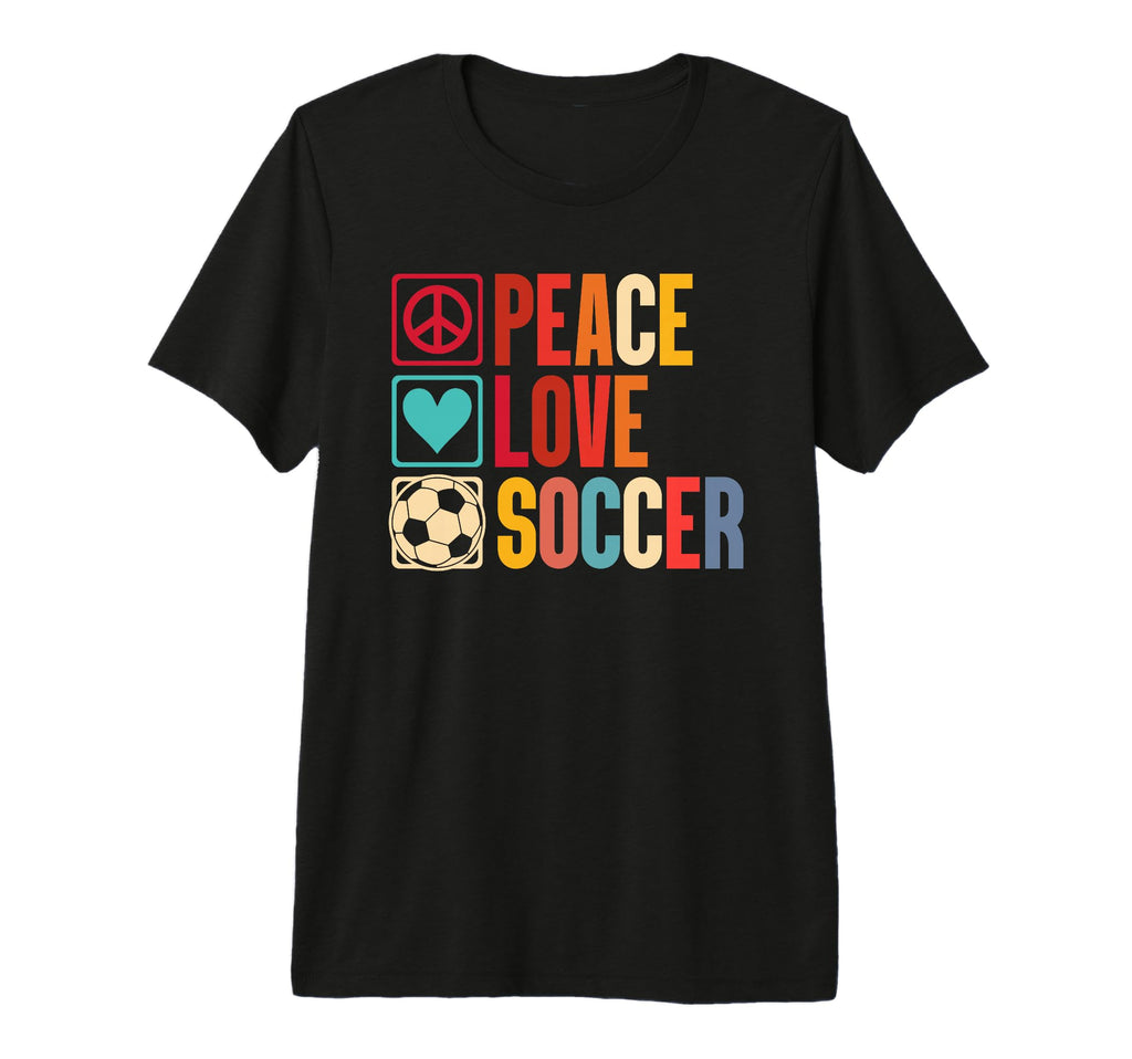 Peace Love Soccer Tri Blend T-Shirt - Aesthetic Graphic Unisex