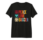 Peace Love Soccer Tri Blend T-Shirt - Aesthetic Graphic Unisex