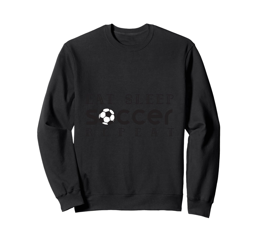 Eat Sleep Soccer Repeat Sweatshirt - Minimalist Print for Adults