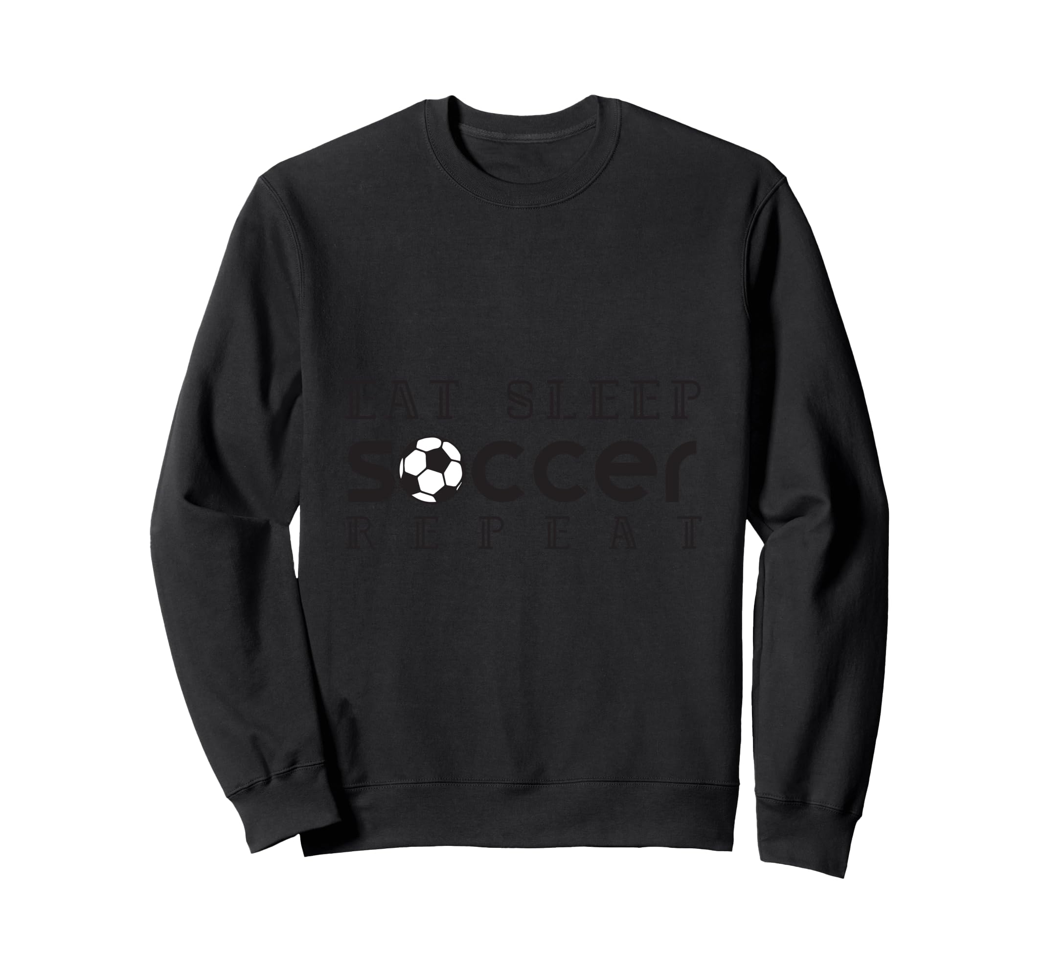 Eat Sleep Soccer Repeat Sweatshirt - Minimalist Print for Adults
