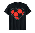 Heart Soccer Ball Football T-Shirt - Casual Everyday Wear Men Women