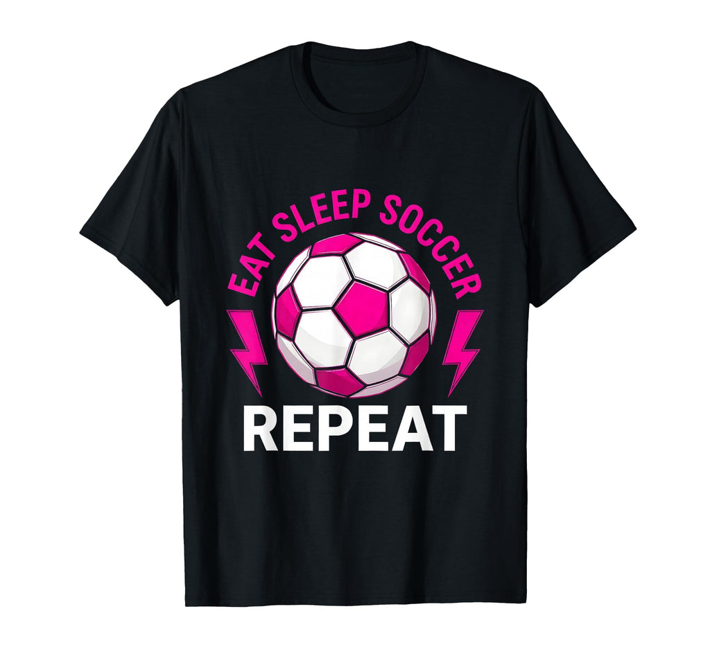 Eat Sleep Soccer Repeat Soccer T-Shirt - Trendy Graphic for Adults