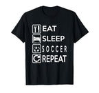 Soccer Eat Sleep Play Football T-Shirt - Trendy Graphic Men Women