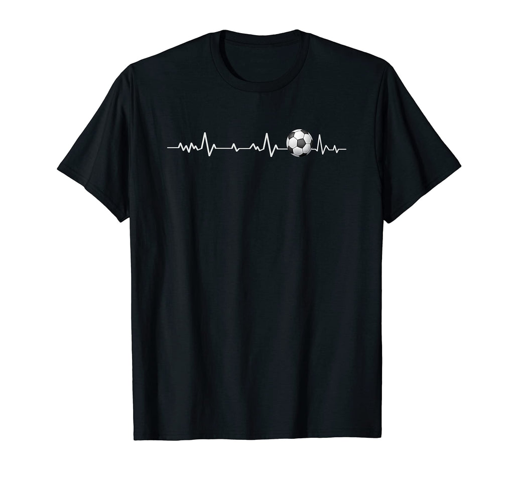 Funny Football Heartbeat Soccer Lover T-Shirt - Novelty Apparel for Adults