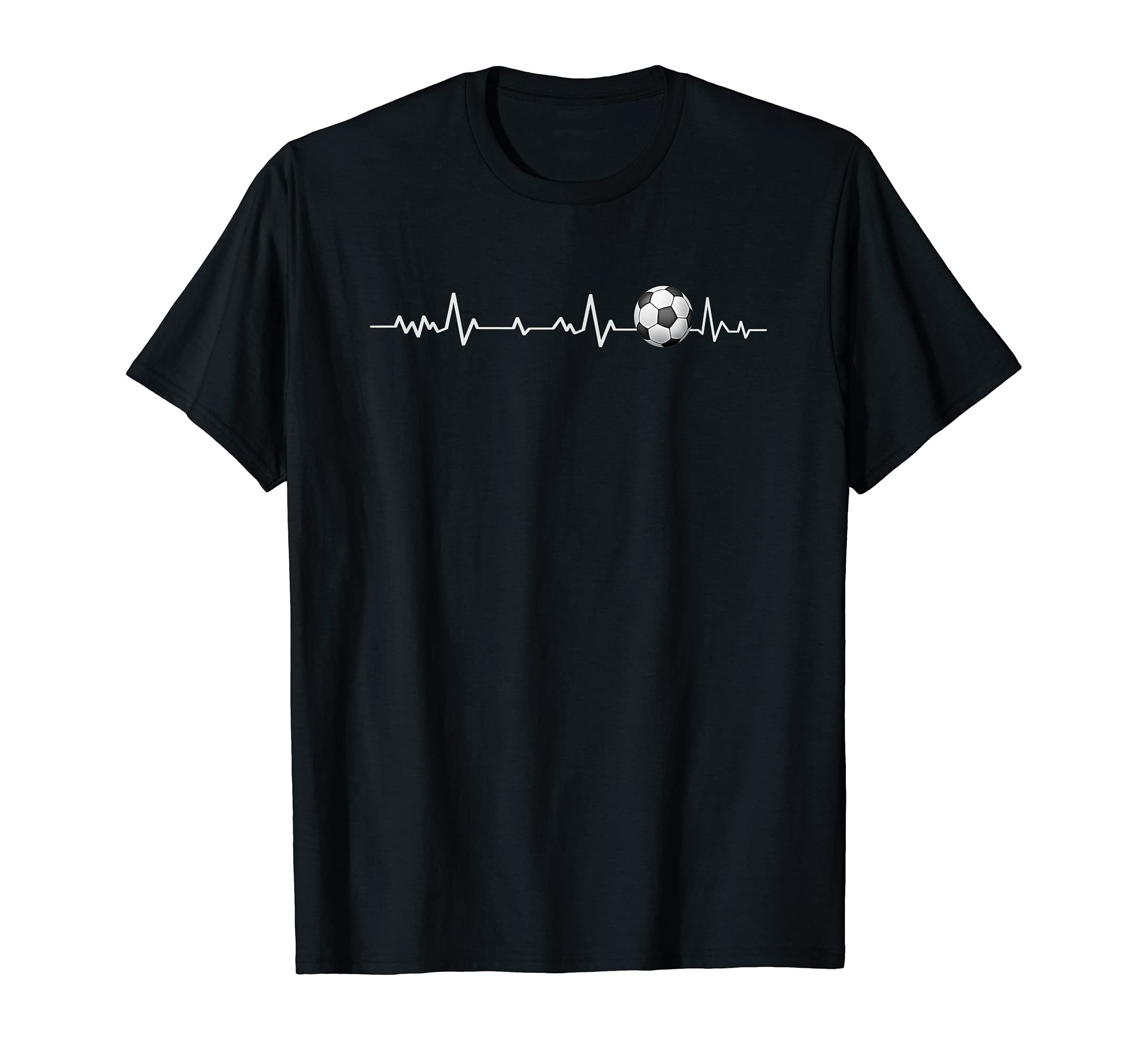 Funny Football Heartbeat Soccer Lover T-Shirt - Novelty Apparel for Adults