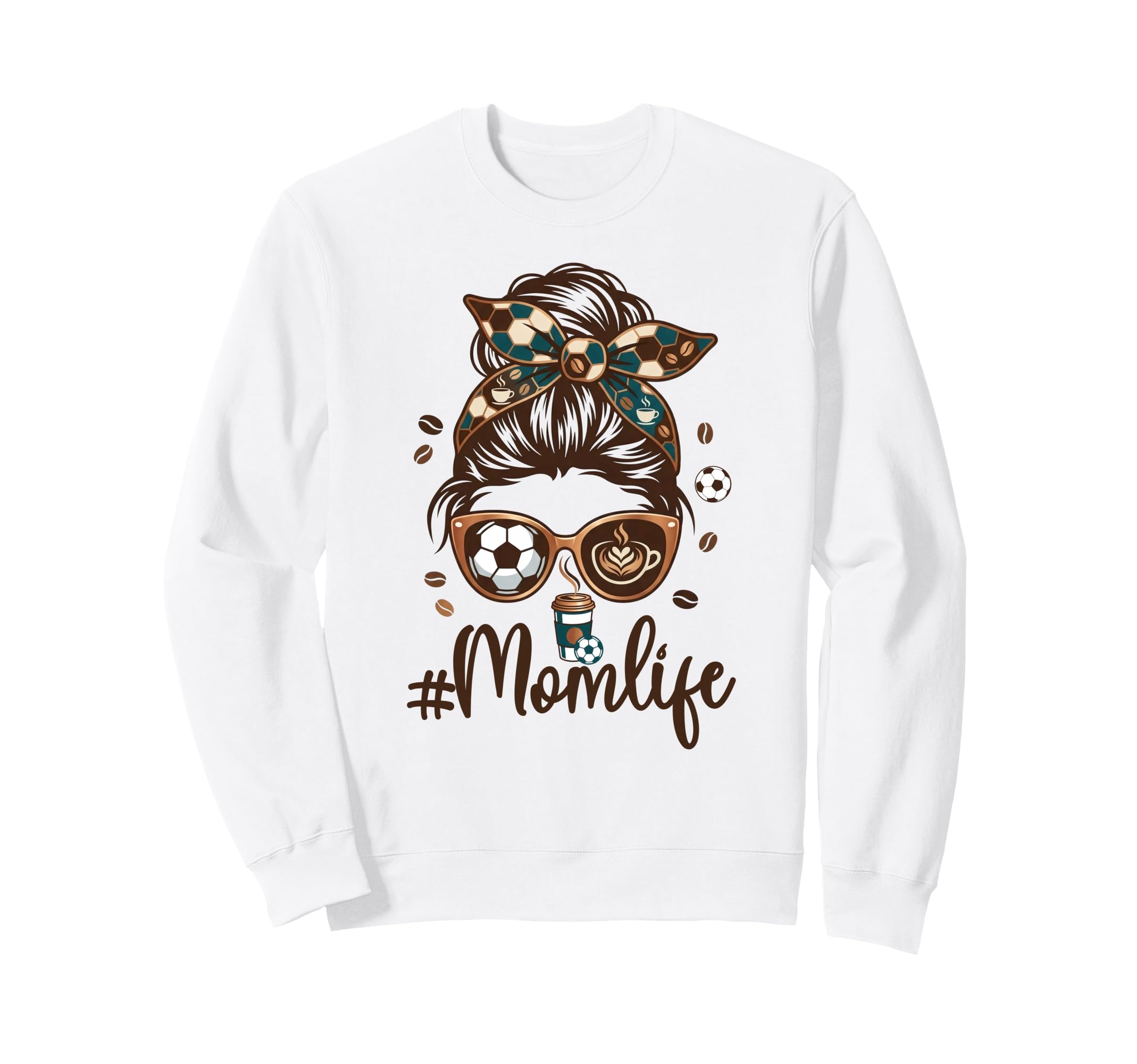 Soccer Mom Coffee Lover Messy Sweatshirt - Aesthetic Graphic for Adults