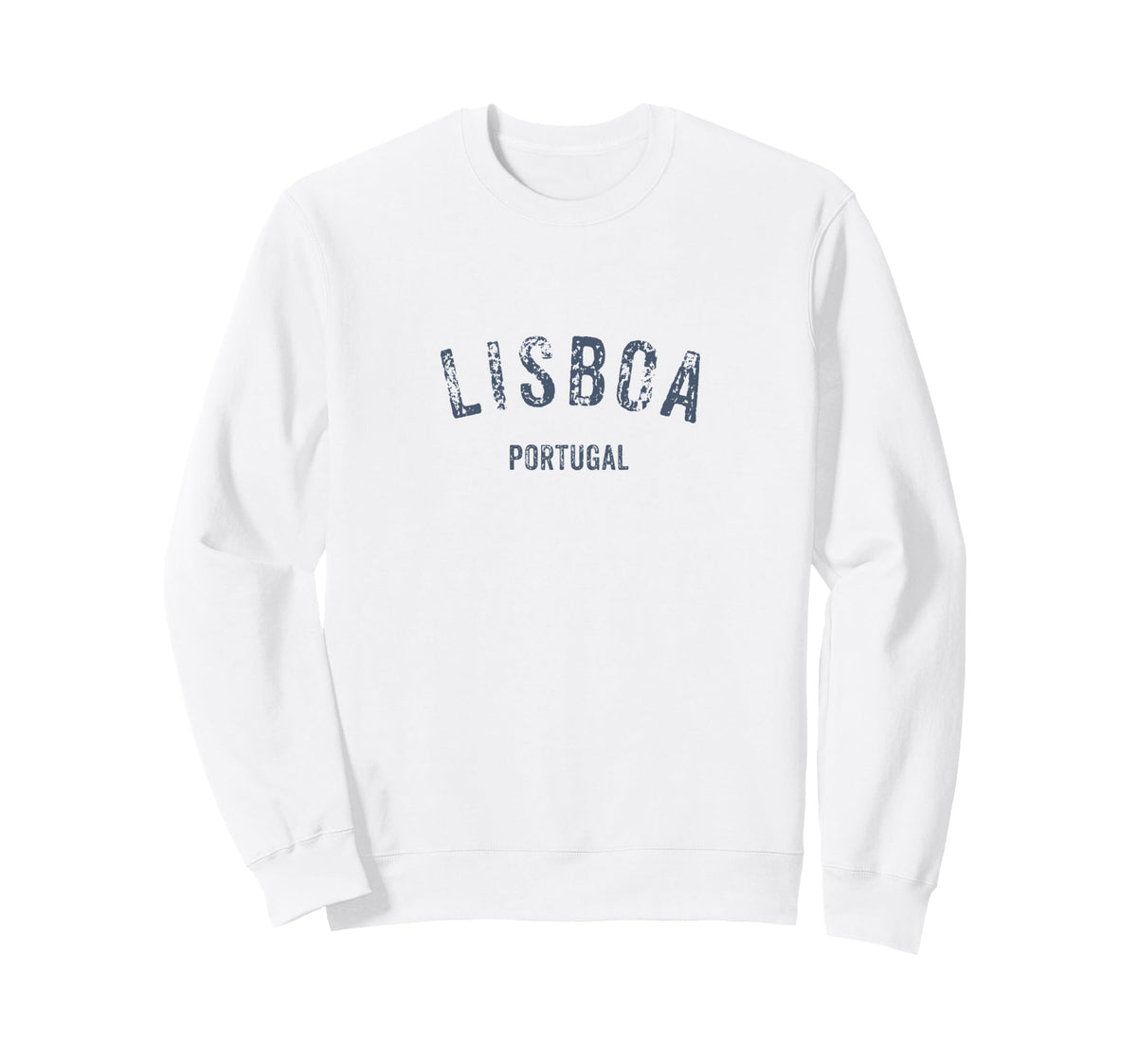 Lisboa Portugal Distressed Sweatshirt - Casual Everyday Wear for Adults