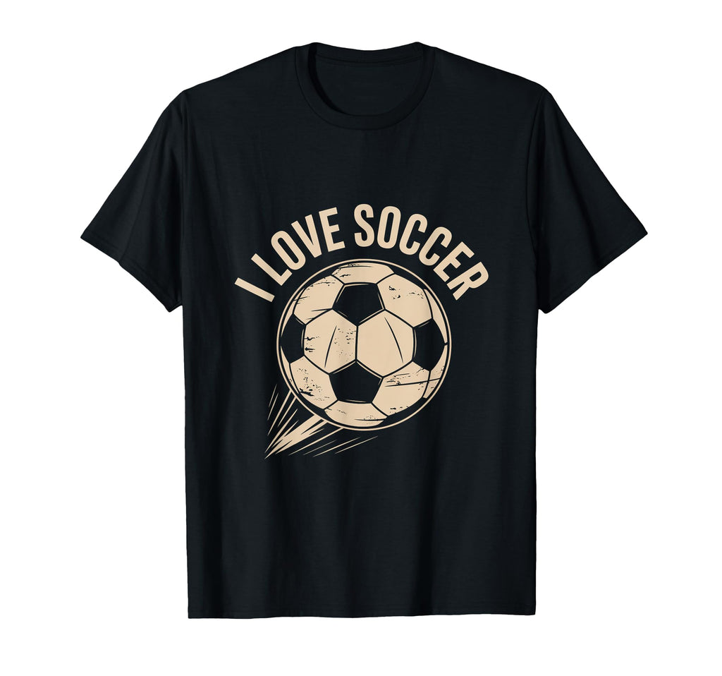I Love Soccer Enthusiast T-Shirt - Casual Everyday Wear Men Women