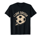 I Love Soccer Enthusiast T-Shirt - Casual Everyday Wear Men Women