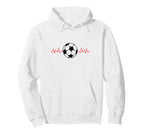 Soccer Ball Heartbeat Players And Soccer Hoodie - Graphic Print for Adults