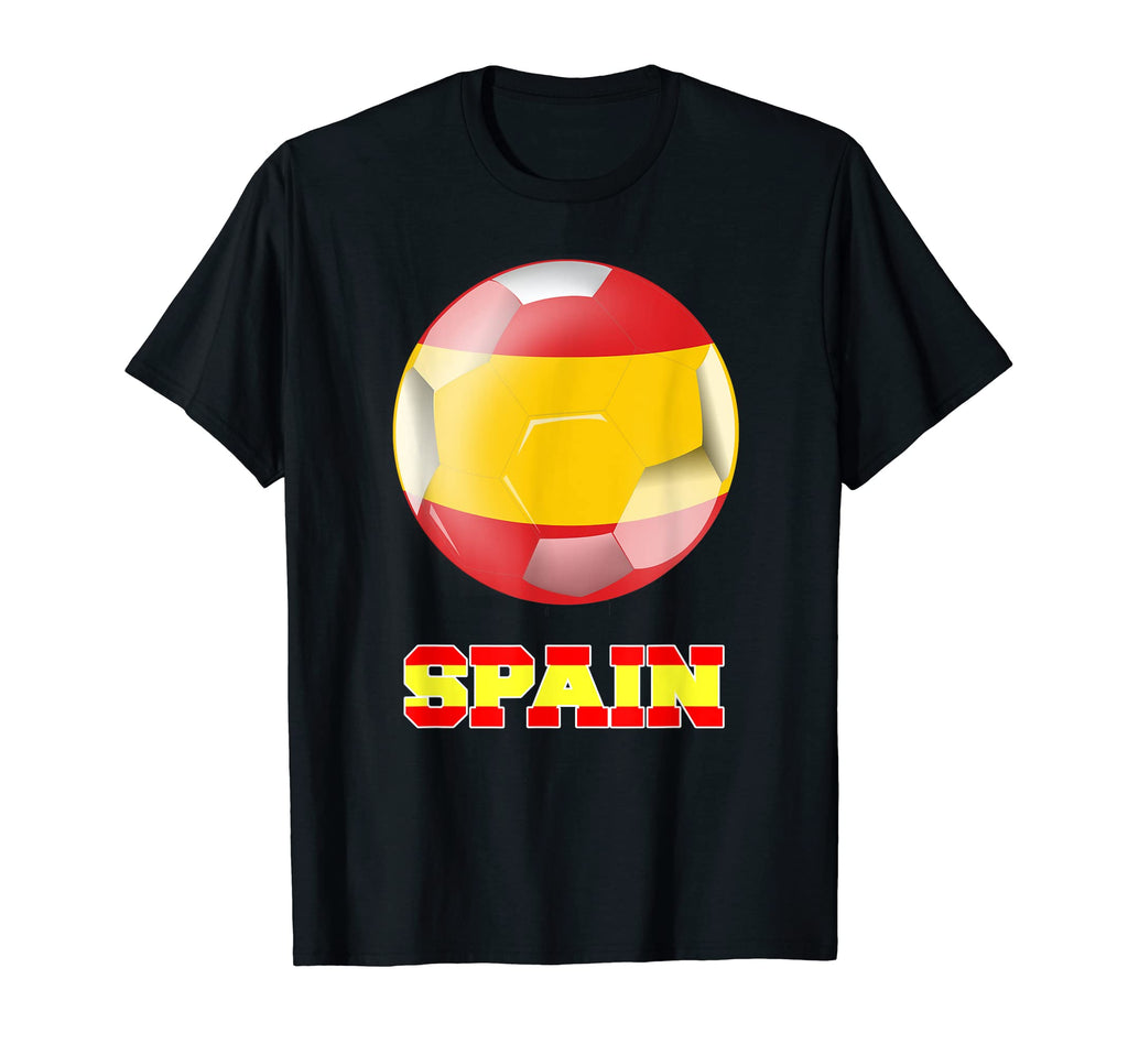 Spain Soccer Spanish Flag Soccer Ball T-Shirt - Graphic Print Men Women