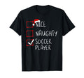 Nice Naughty Soccer Player List Santa T-Shirt - Custom Art Print Unisex