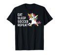 Eat Sleep Soccer Repeat Funny T-Shirt - Custom Art Print Unisex