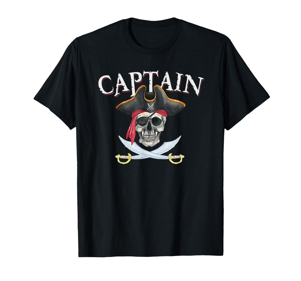 Captain Pirate Hat Skull Nautical Sailing T-Shirt - Streetwear Style Unisex