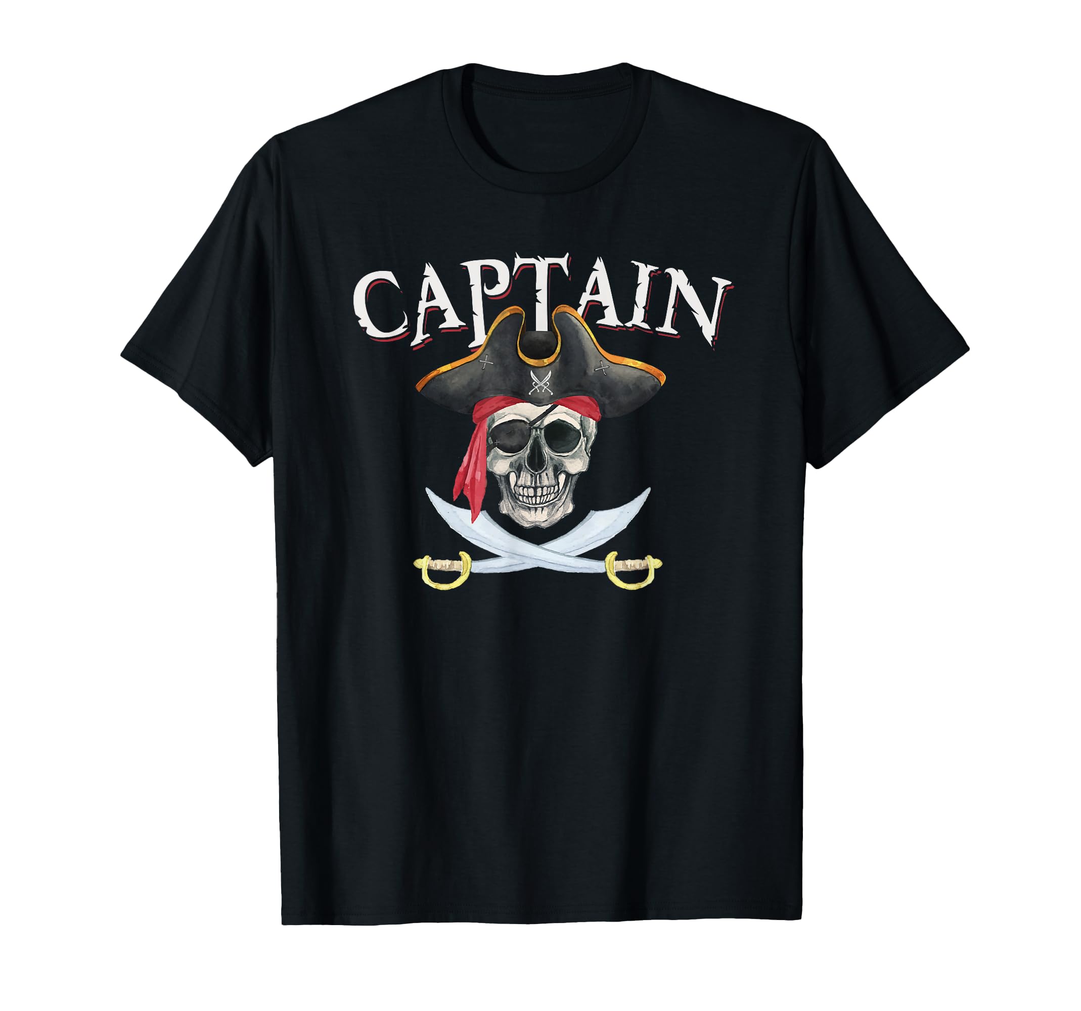 Captain Pirate Hat Skull Nautical Sailing T-Shirt - Streetwear Style Unisex