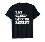 Eat Sleep Soccer Repeat Soccer Player T-Shirt - Minimalist Print for Adults