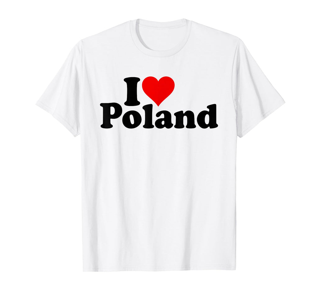 I Love Heart Poland Polska T-Shirt - Graphic Print Unisex