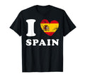 I Love Spain Heart Flag Spain T-Shirt - Casual Everyday Wear Unisex