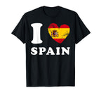 I Love Spain Heart Flag Spain T-Shirt - Casual Everyday Wear Unisex