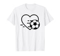 Soccer Love Heart Fans And T-Shirt - Casual Everyday Wear for Adults