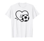 Soccer Love Heart Fans And T-Shirt - Casual Everyday Wear for Adults