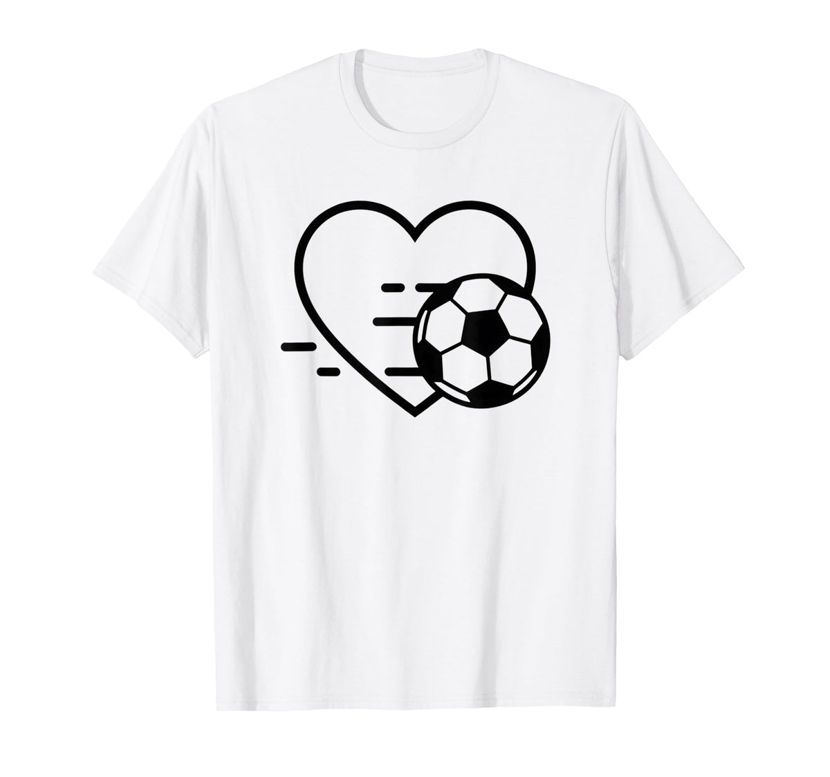 Soccer Love Heart Fans And T-Shirt - Casual Everyday Wear for Adults
