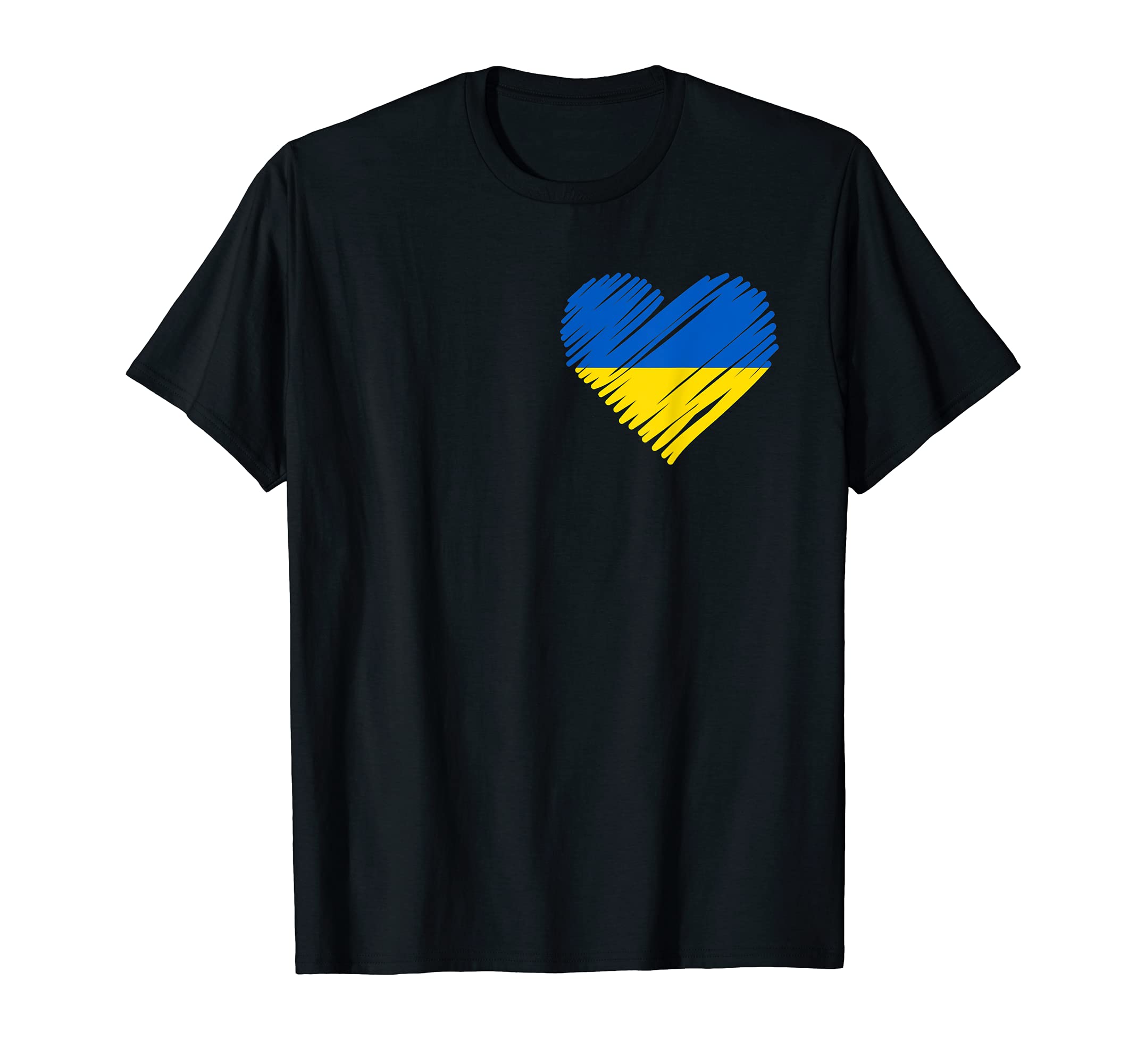Ukraine Patriotic Heart Flag World T-Shirt - Trendy Graphic for Adults