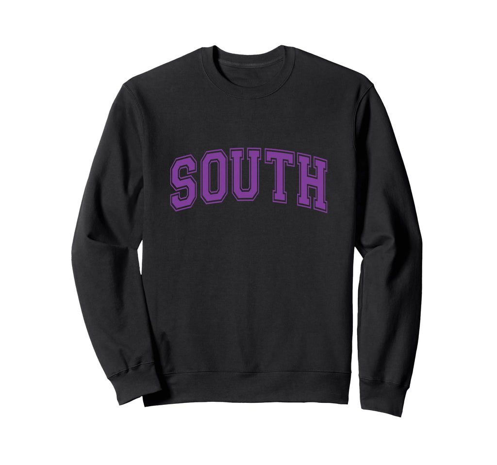 Purple South Team Colors Spirit Sweatshirt - Trendy Graphic for Adults