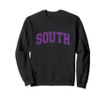 Purple South Team Colors Spirit Sweatshirt - Trendy Graphic for Adults