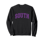 Purple South Team Colors Spirit Sweatshirt - Trendy Graphic for Adults