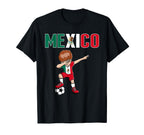 Dabbing Soccer Mexico Soccer Fans T-Shirt - Aesthetic Graphic Unisex