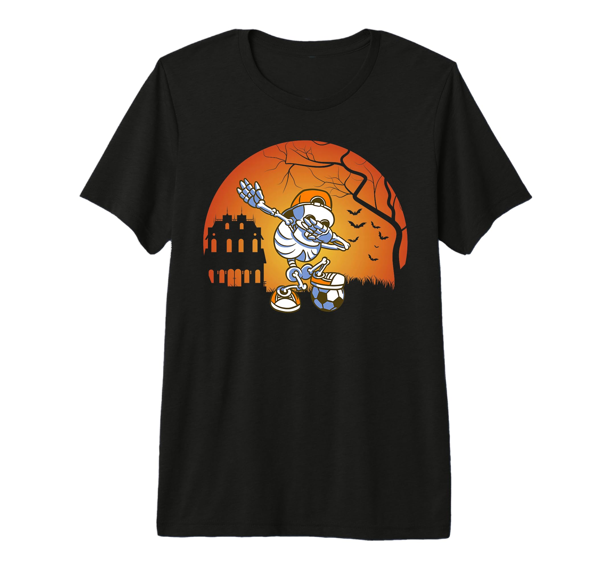 Skeleton Soccer Coach Fan Halloween T-Shirt - Custom Art Print for Adults