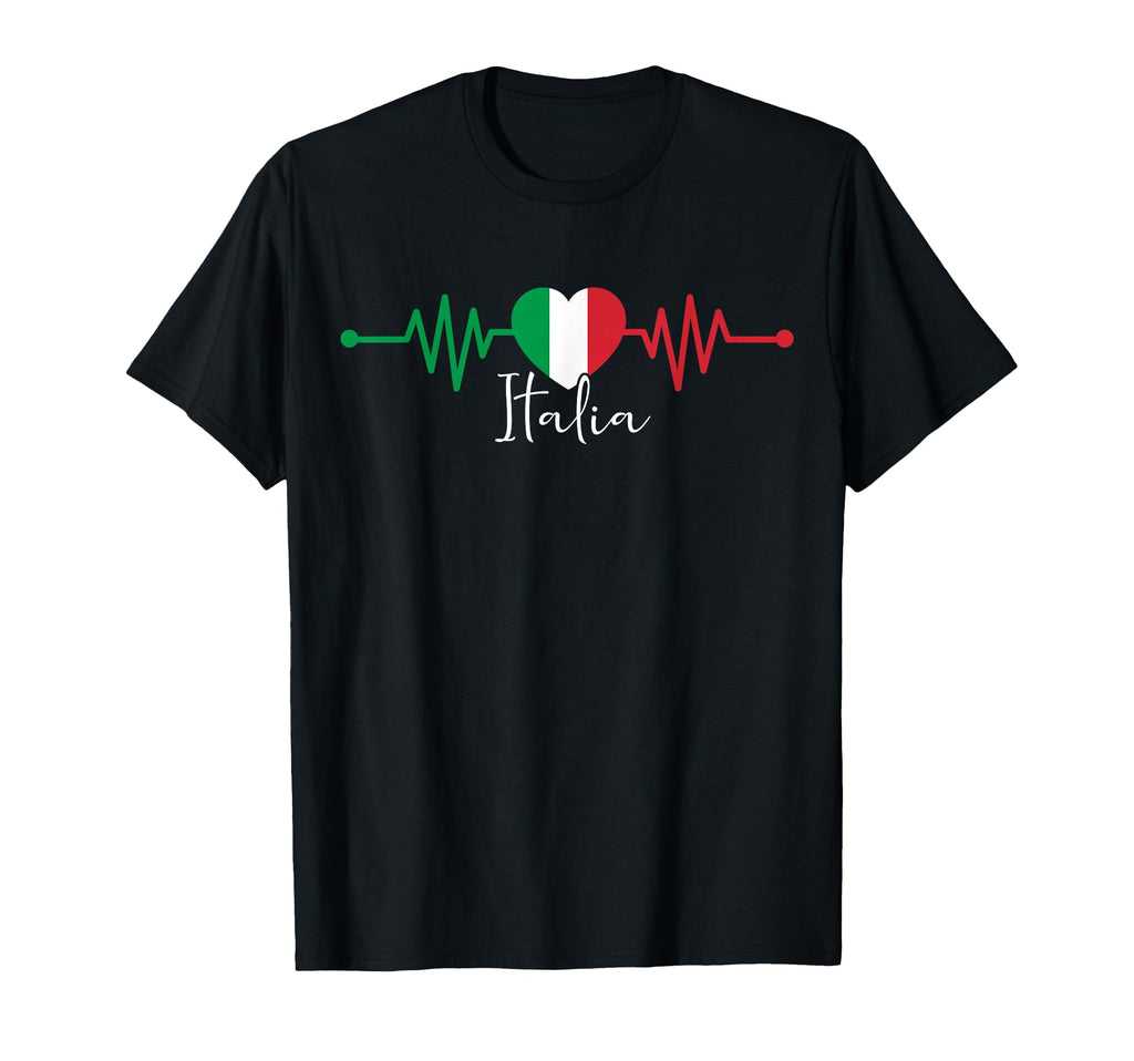 Italia Heritage Roots Italy Heartbeat T-Shirt - Novelty Apparel Unisex