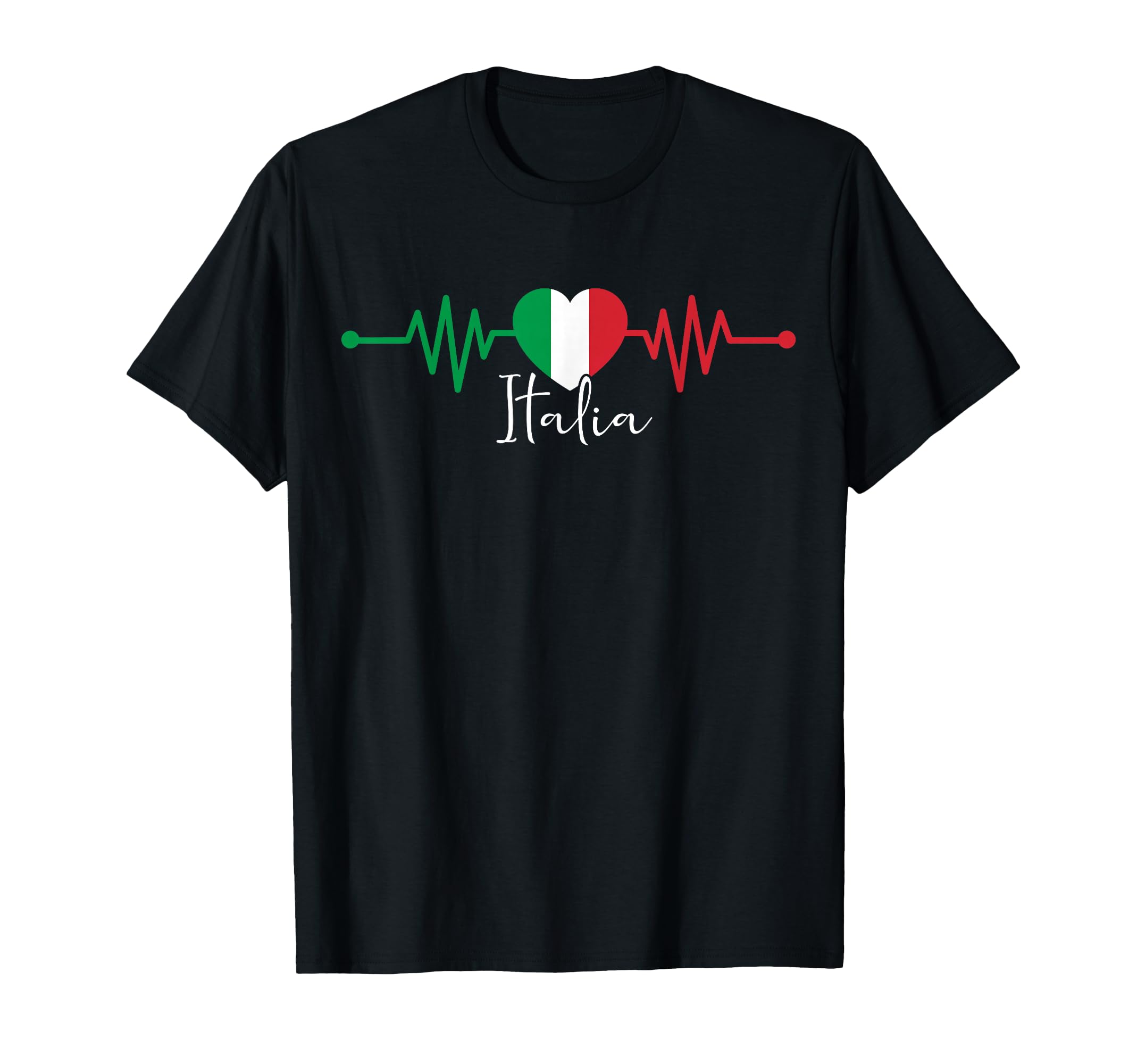 Italia Heritage Roots Italy Heartbeat T-Shirt - Novelty Apparel Unisex