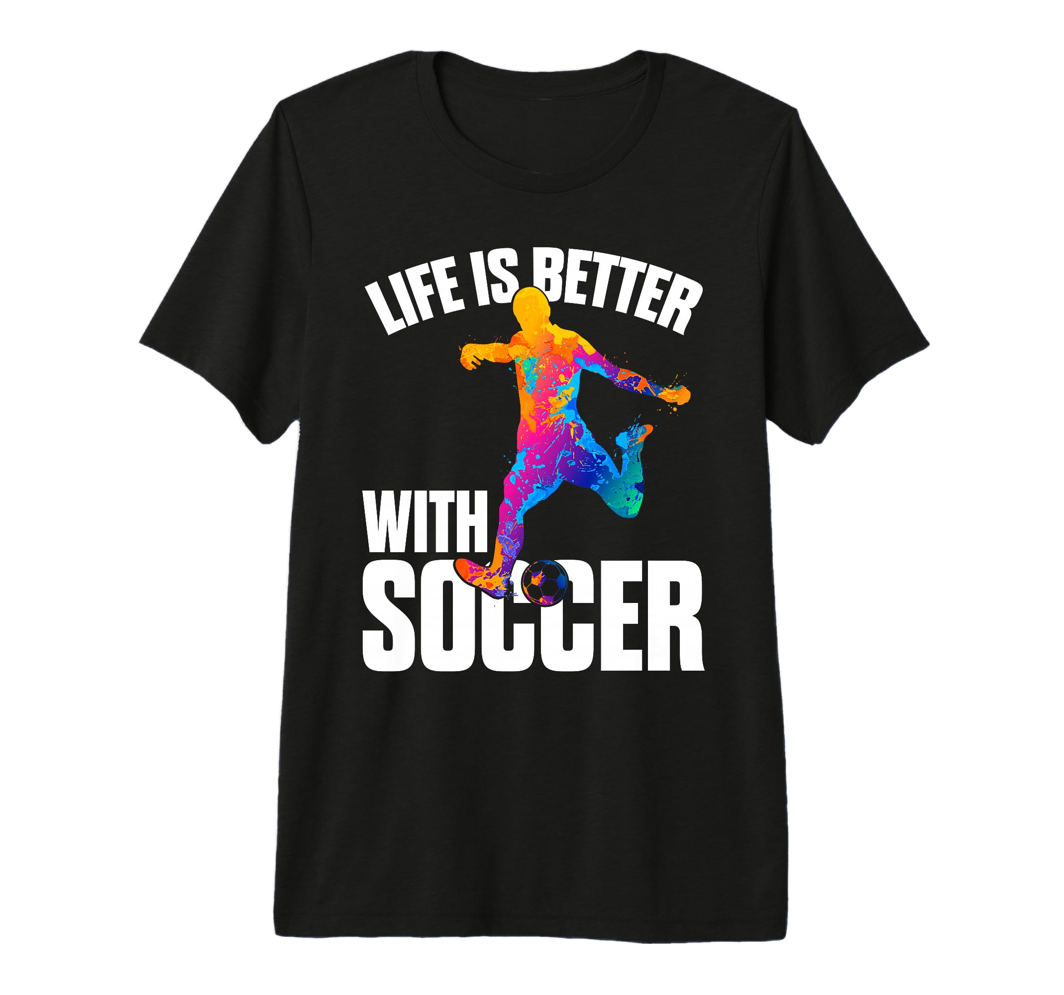 Mens Funny Life Is Better Soccer Tri Blend T-Shirt - Novelty Apparel Unisex