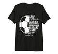 Christian Soccer Faith Verse T-Shirt - Minimalist Print for Adults
