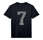Number 7 Checkered Number Performance T-Shirt - Graphic Print Unisex