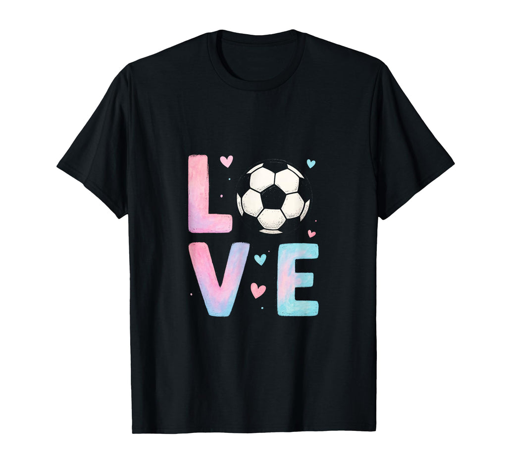 Love Soccer Art Sport Enthusiasts T-Shirt - Novelty Apparel for Adults