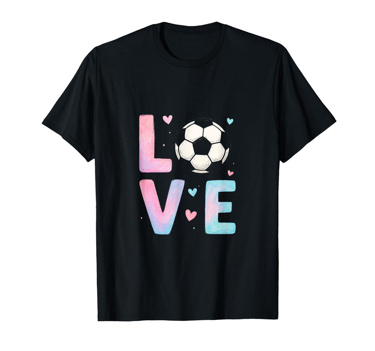 Love Soccer Art Sport Enthusiasts T-Shirt - Novelty Apparel for Adults