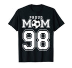 Number 98 Custom Proud Soccer Futbol T-Shirt - Graphic Print for Adults