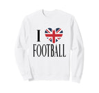 I Love Football Black British Flag Sweatshirt - Novelty Apparel Unisex