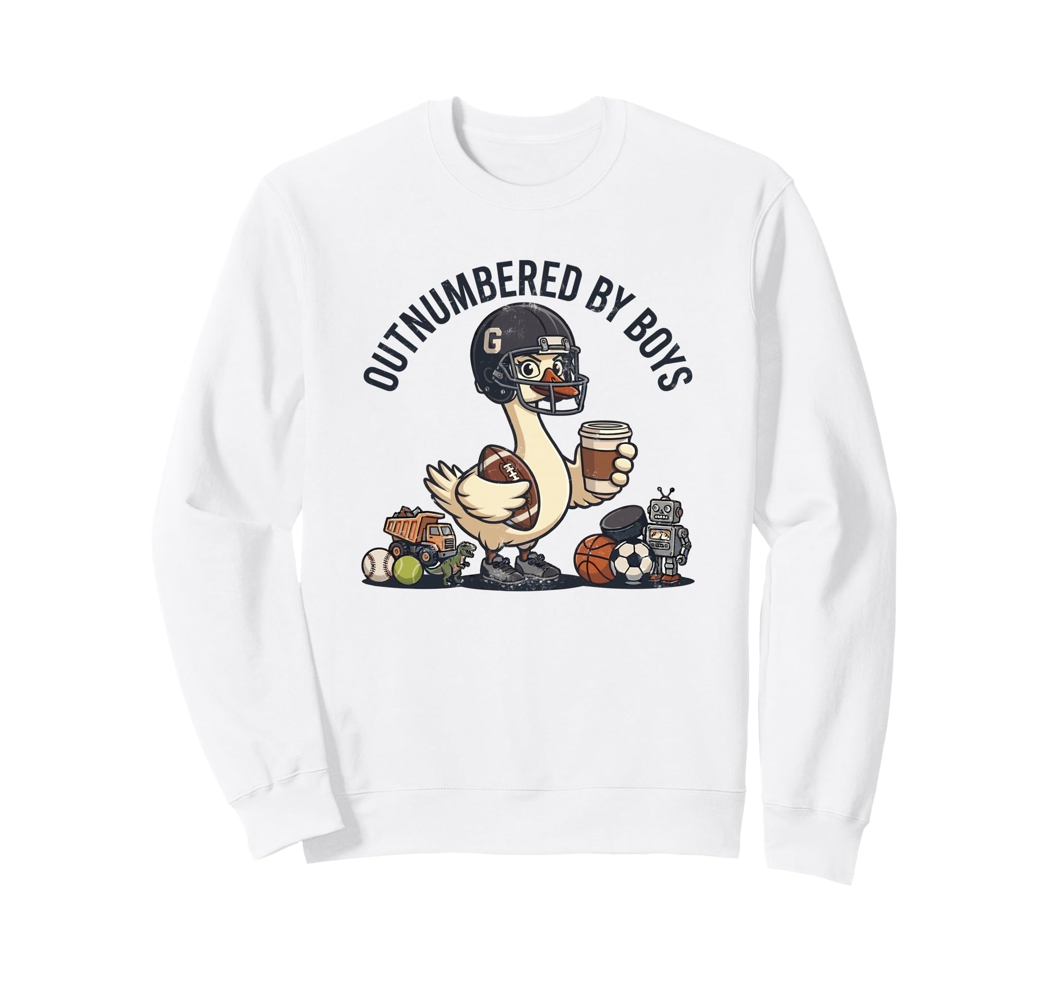 Outnumbered Mom Football Mom Sweatshirt - Custom Art Print for Adults