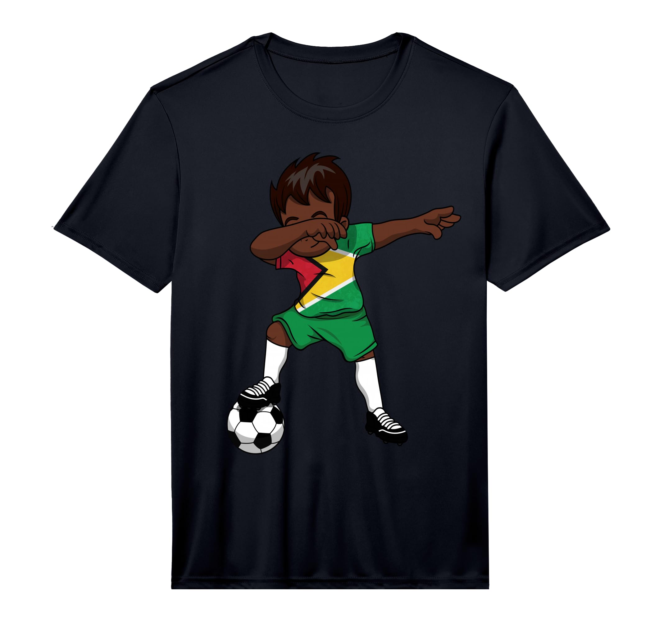 Dabbing Soccer Guyana Guyanese T-Shirt - Fun Novelty Design for Adults