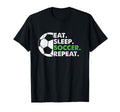 Eat Sleep Soccer Repeat Soccer Player T-Shirt - Unique Graphic Men Women