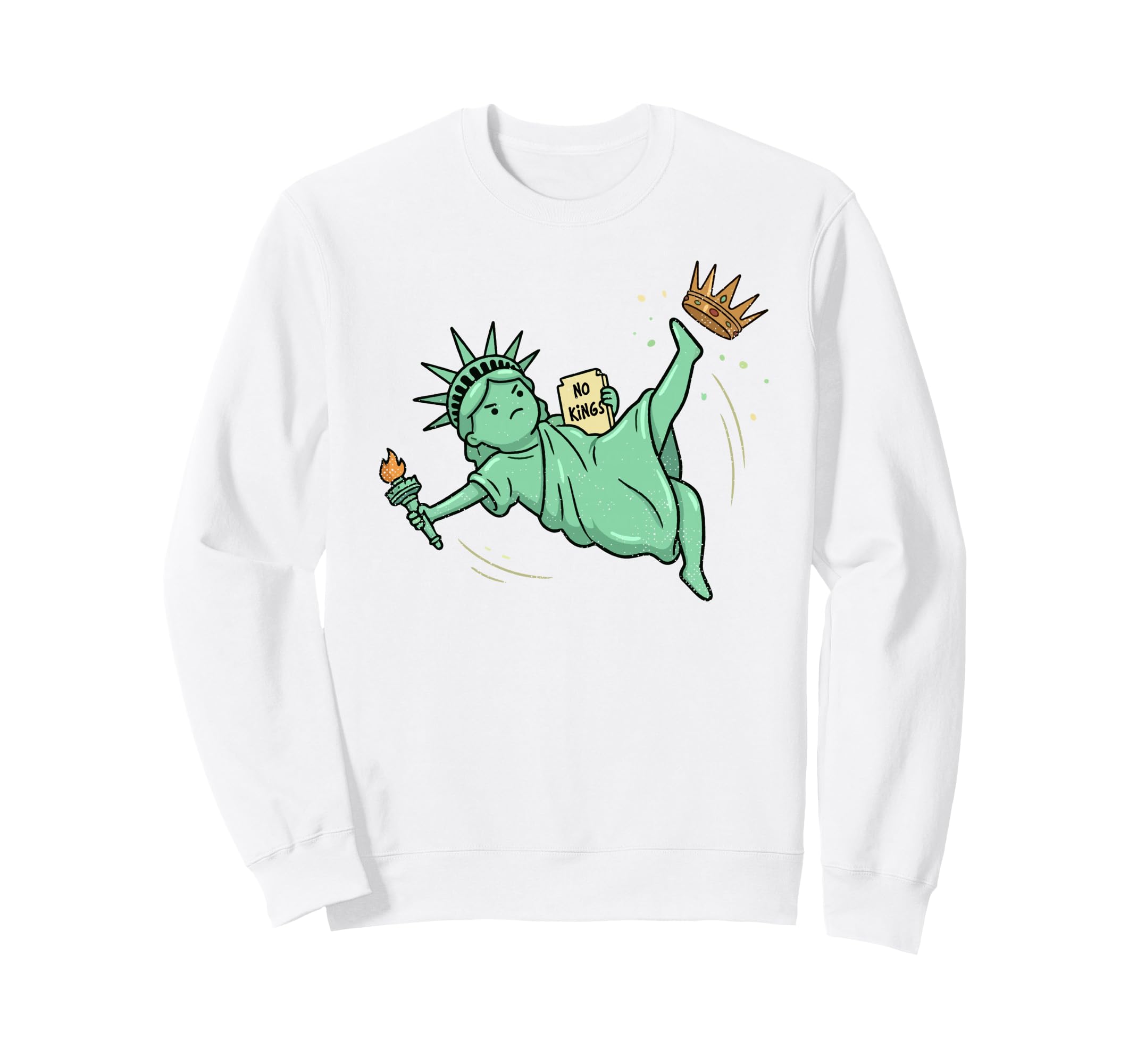 No Kings Statue Liberty Soccer Sweatshirt - Trendy Graphic Men Women