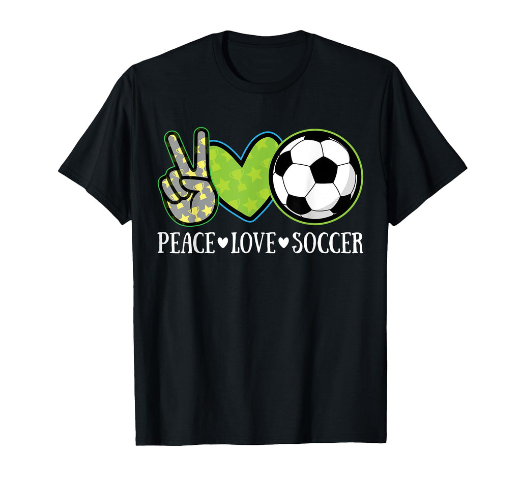 Peace Love Soccer Player European T-Shirt - Unique Graphic Men Women
